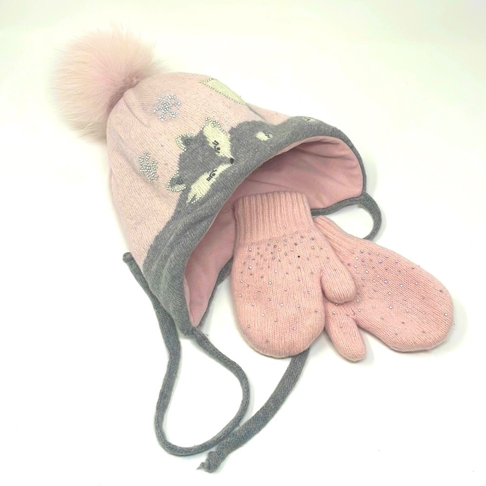 Girls hat size 4-5 yo (52-54 cm) and mittens